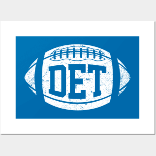 DET Retro Football - Blue Posters and Art